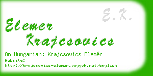 elemer krajcsovics business card