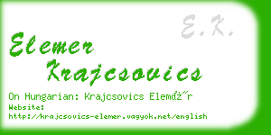 elemer krajcsovics business card